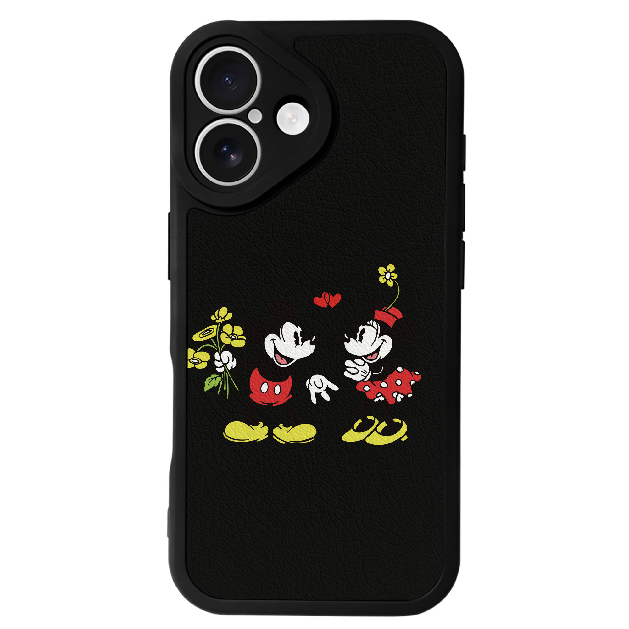 （画像用） ミッキーマウス Mickey Mouse 【iPhone 16シリーズ対応】シリコンスマホケース（レザー調） 材質：シリコン